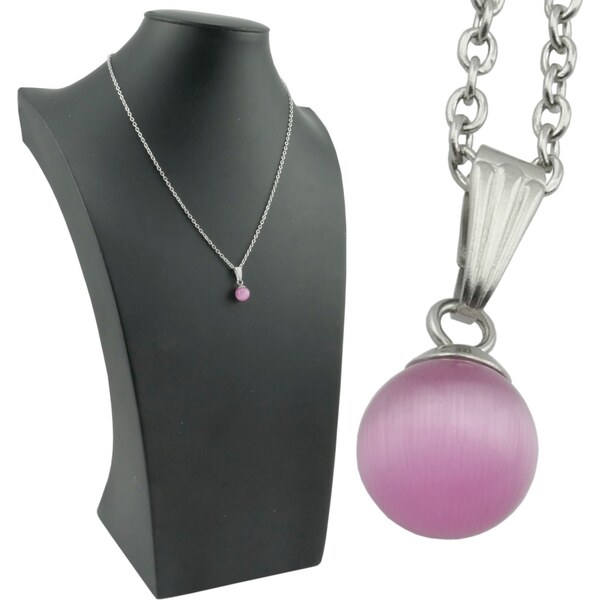 CITY STORM Retiazka s korálkou z mačacieho oka v ružovom prevedení 66889158