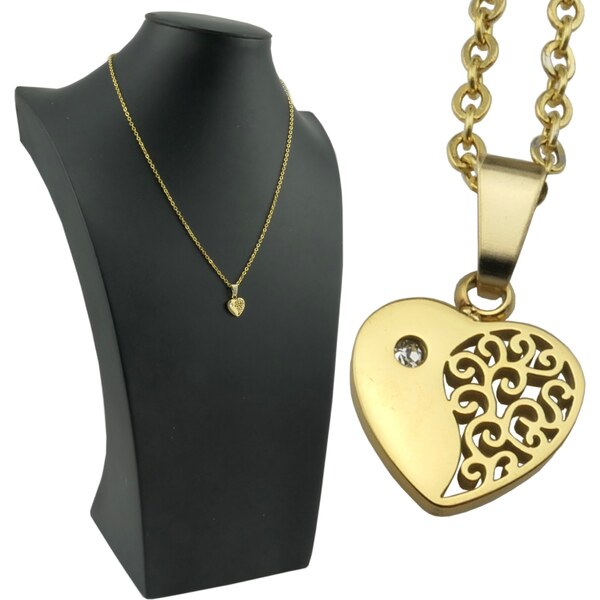 CITY STORM Oceľová zlatá retiazka so srdiečkom v zlatom prevedení - 66889009