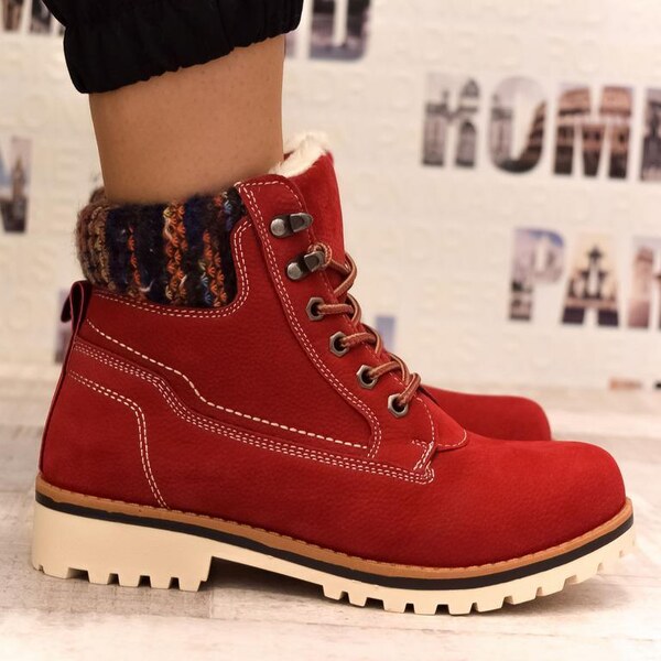 SS Dámske červené čižmy SOLIO 34882535