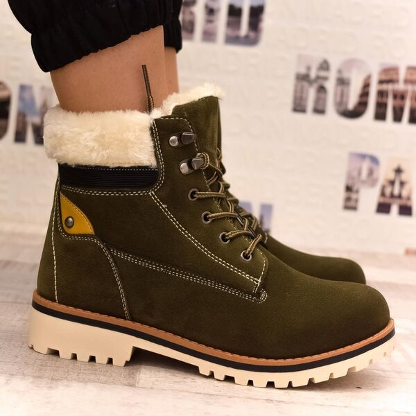 SS Dámske zelené čižmy ADOSIA 34882531