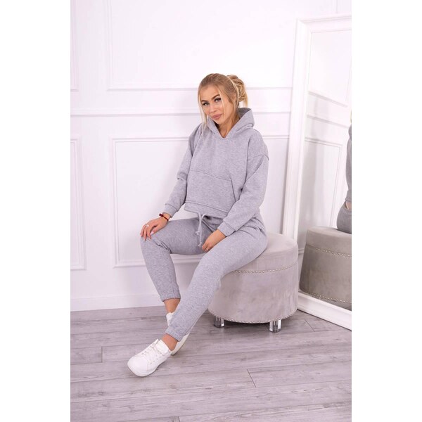 MladaModa Zateplená tepláková súprava s mikinou so zaväzovaním dole 28959346