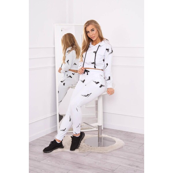 MladaModa Tepláková súprava s potlačou pištolí model 9244 biela 23211218