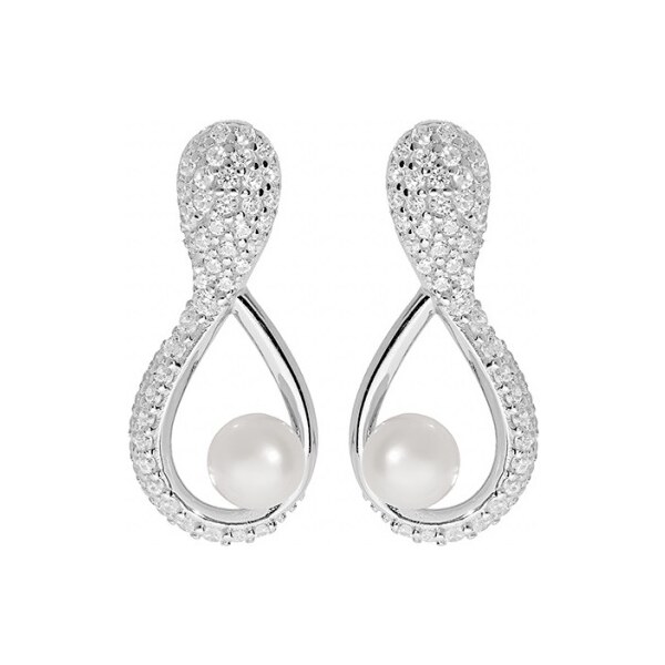 Brilio Silver Jedinečné strieborné náušnice s pravými perlami SE05811A 66579116