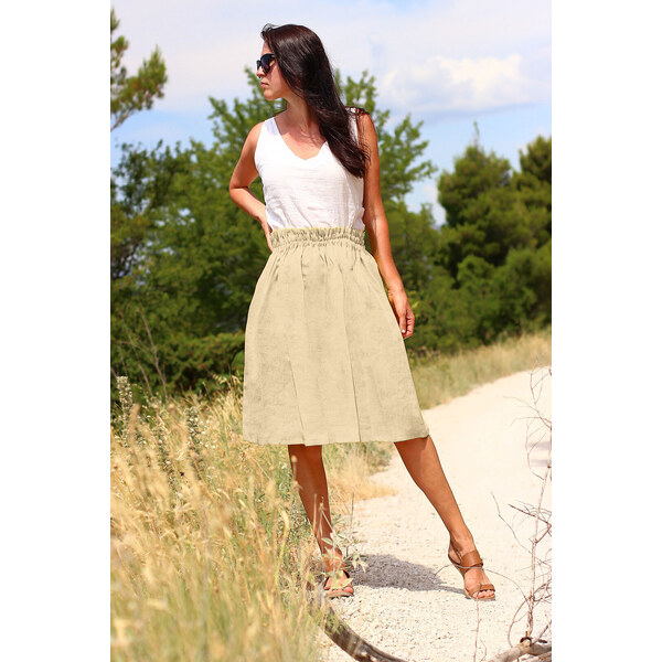 Autorská česká sukňa Lotika zo 100% lanu Premium quality 34915090