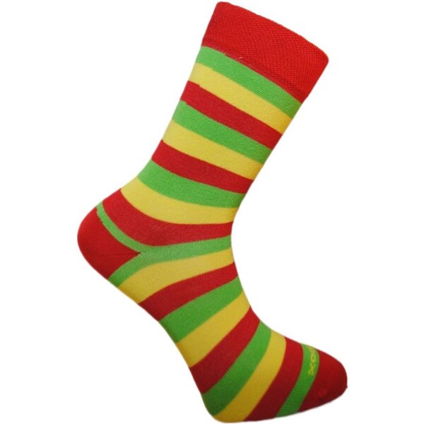 BX-STRIPY RED bambusové ponožky BAMBOX Červená / Žltá / Zelená 43-46 1 59055103