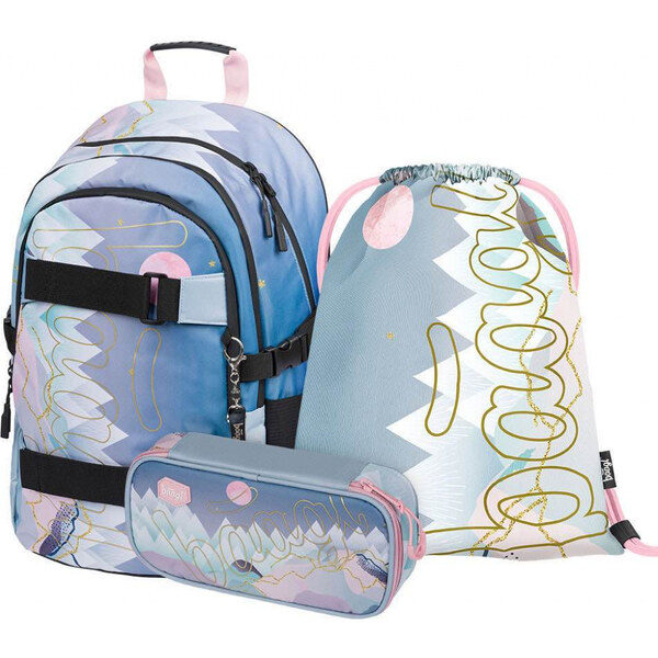 BAAGL SET 3 Skate Moon: batoh, penál, sáček 63409769