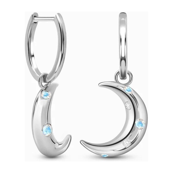 Royal Exklusive Royal Fashion strieborné rhodiované náušnice Mesiac s 55518957