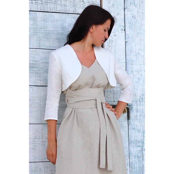 Krátke bolerko Lotika zo 100% lanu 35021077