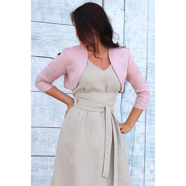 Krátke bolerko Lotika zo 100% lanu 35021081