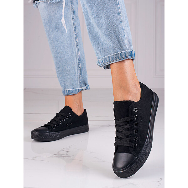 BASIC Čierne dámske tenisky Vico 119-5A.B 35026217