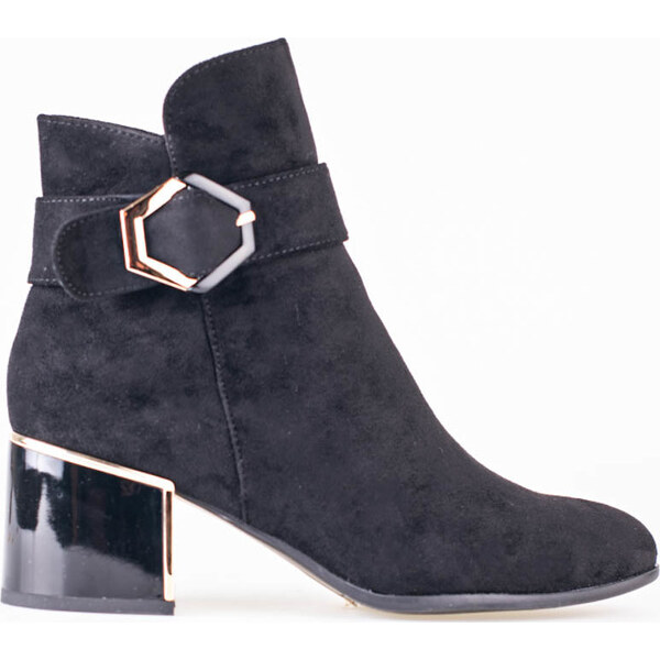 Goodin Elegantné čierne členkové topánky na nízkom podpätku GD-FL2029B 35038436