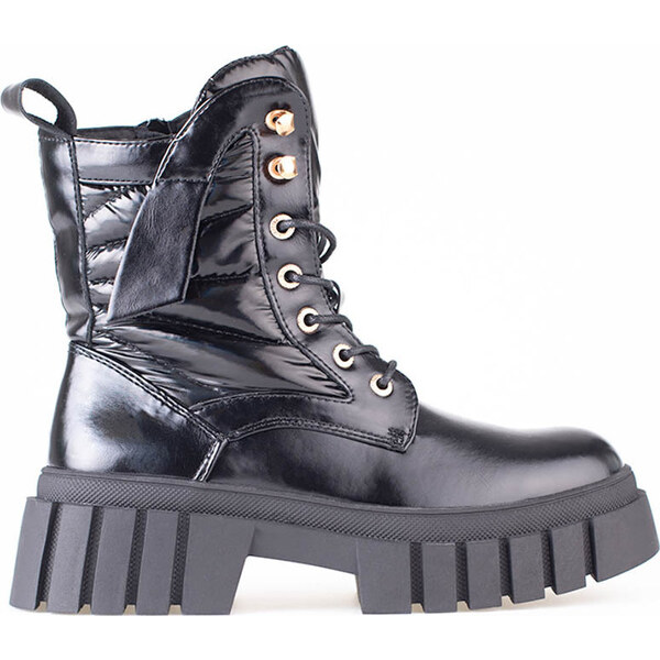 SHELOVET Čierne dámske workery so silnou podrážkou A9500B 66148704