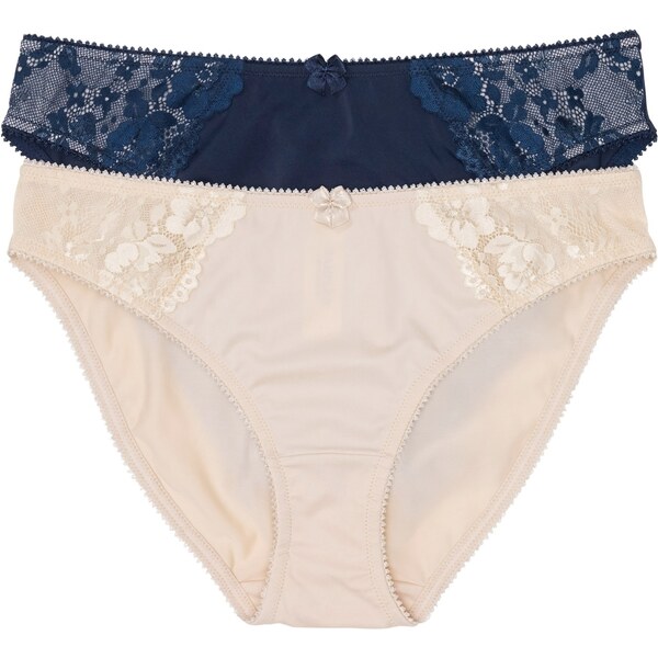 bonprix Nohavičky s jemnou čipkou (2ks), farba modrá 44733392