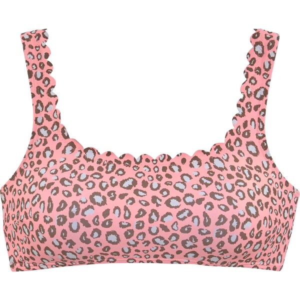 LASCANA Bikinový top svetlomodrá / hnedá / lososová 54231703