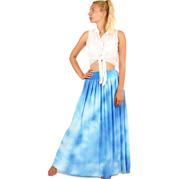 Glara Dámska dlhá batikovaná maxi sukňan ku kotníkom 36988057