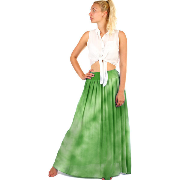 Glara Dámska dlhá batikovaná maxi sukňan ku kotníkom 36988058