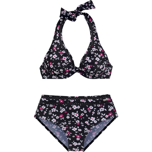 LASCANA Bikiny ružová / čierna / biela 54225474