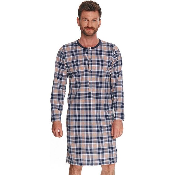 Taro Pánska nočná košeľa Philip sivá káro 35095420