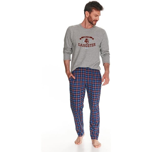 Taro Pánske pyžamo Matt sivé gangster 35095422