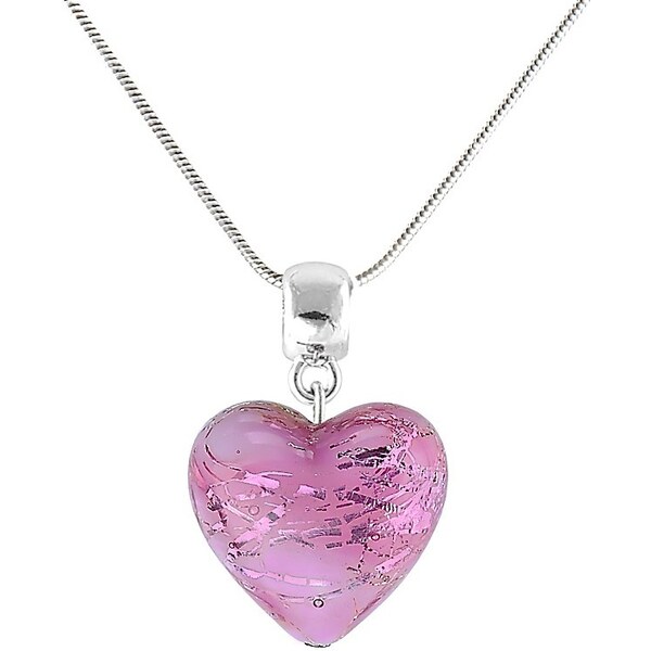 Lampglas Romantický náhrdelník Sakura Flower s rýdzim striebrom v 66594098