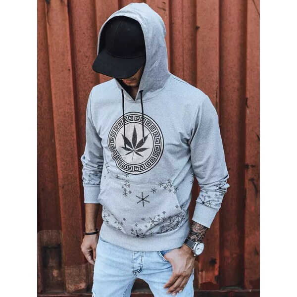 Buďchlap Šedá trendy mikina s kapucňou 35110919