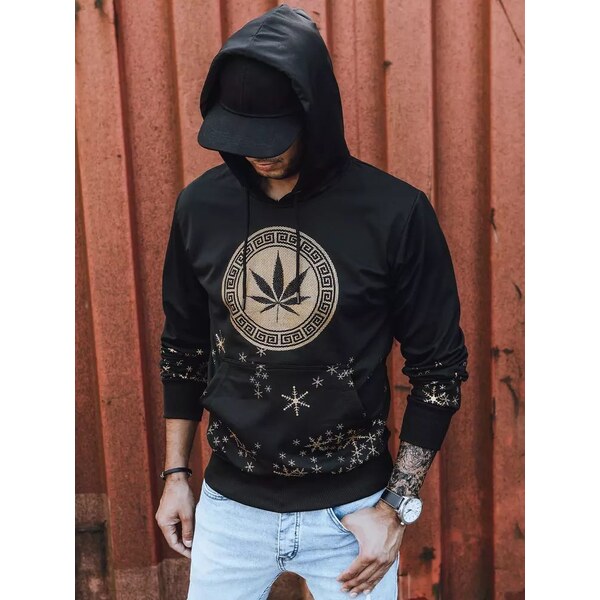 Buďchlap Čierno-zlatá trendy mikina s kapucňou 35110917