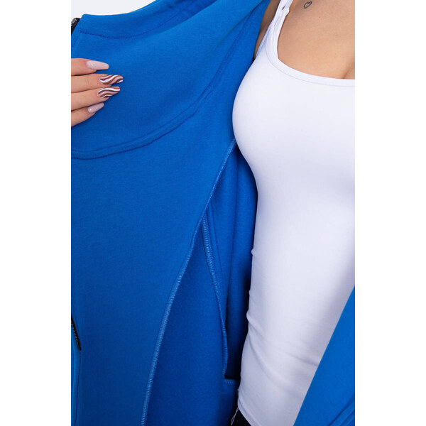 K-Fashion Zateplená mikina so zipsom nevädzovo modrá 44560174