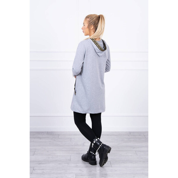 K-Fashion Mikina s ozdobnou šedou páskou 44560207