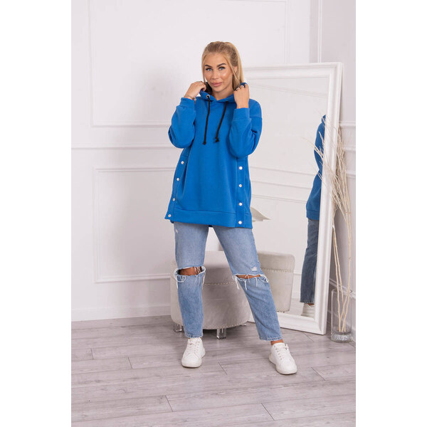K-Fashion Zateplená mikina s nevädzovo modrými patentkami 44560530