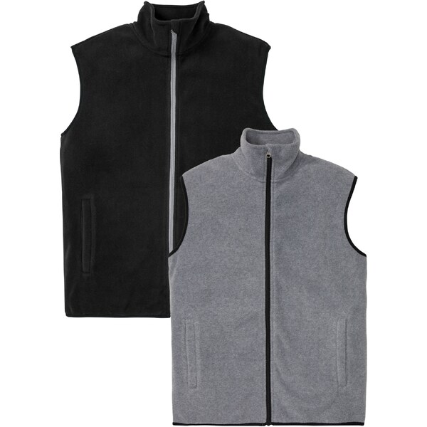 bonprix Flísová vesta (2 ks), farba čierna 45657942