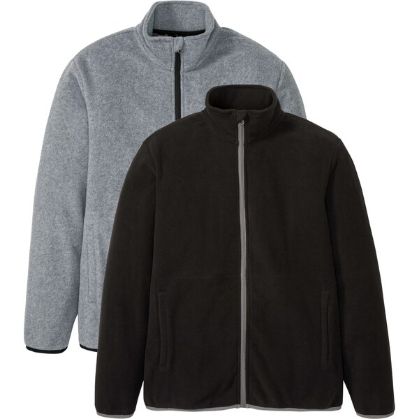 bonprix Flísová bunda (2 ks), farba čierna 46385805