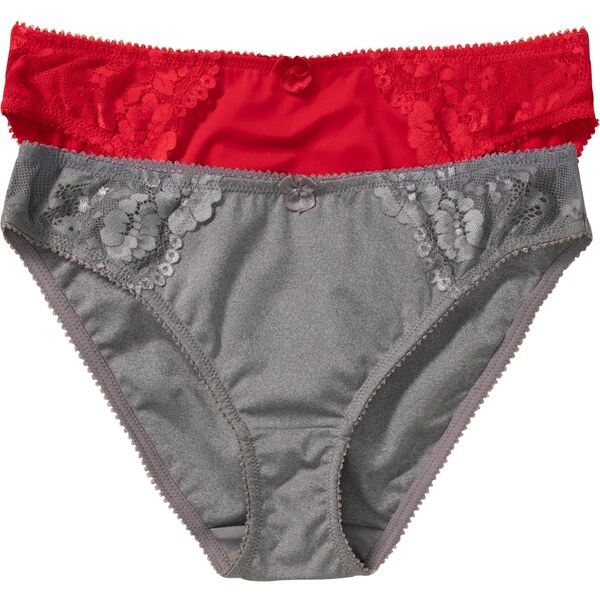 bonprix Nohavičky s jemnou čipkou (2ks), farba červená 46127405