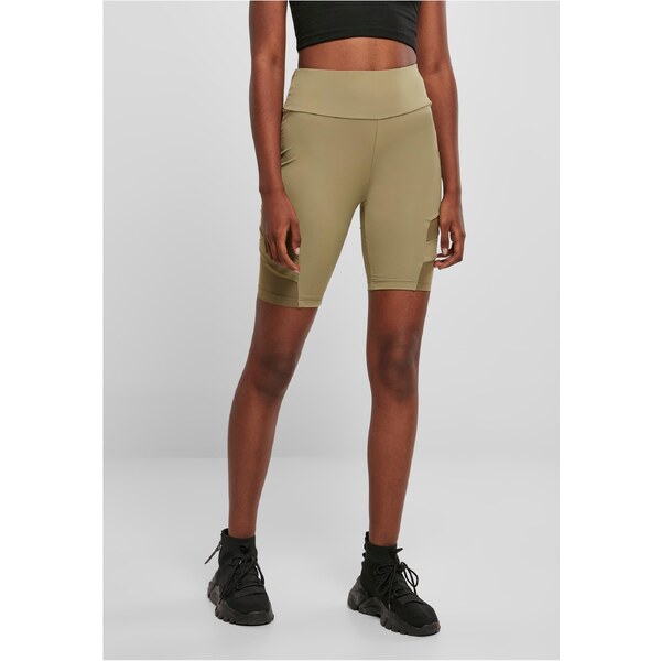 Urban Classics Womens Khaki Shorts High Waist Tech Mesh Cycle 57752816