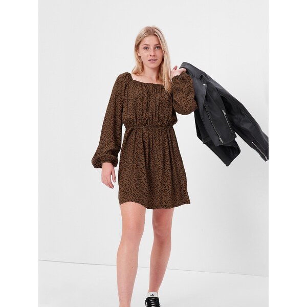 Hnedé dievčenské vzorované šaty GAP 50536217