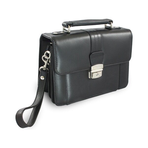 Arwel Čierna pánska kožená etue so sklápacím registrom a držadlom 611 36559631