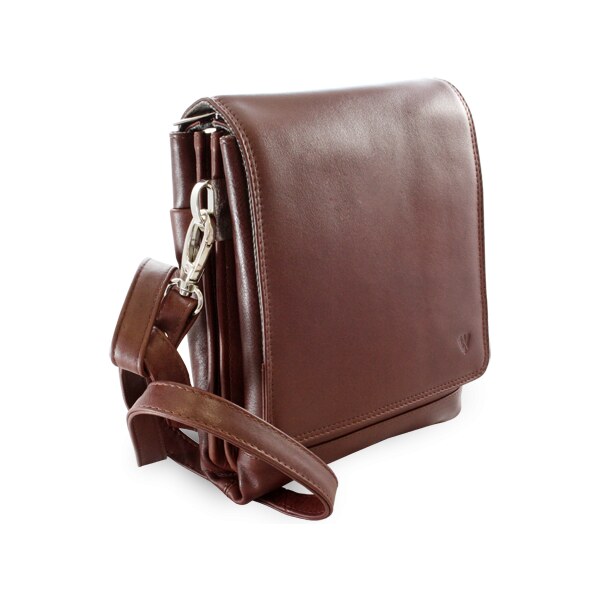 Arwel Veľký hnedý kožený pánsky crossbag 215-2185-40 36559933