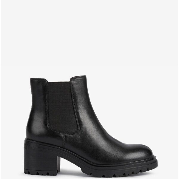 Black Womens Ankle Leather Heeled Geox Shoes - Womens 66077620