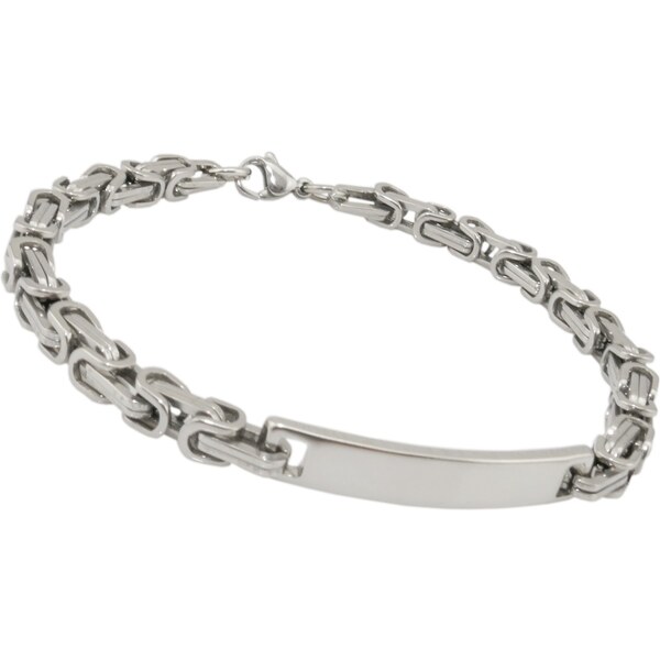 CITY STORM Pánsky náramok s platničkou kráľovský vzor strieborný - 66889067