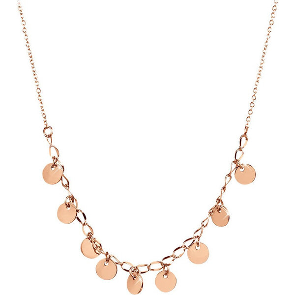 Troli Peniazkový náhrdelník z ružovo pozlátenej ocele Rose Gold 66588552
