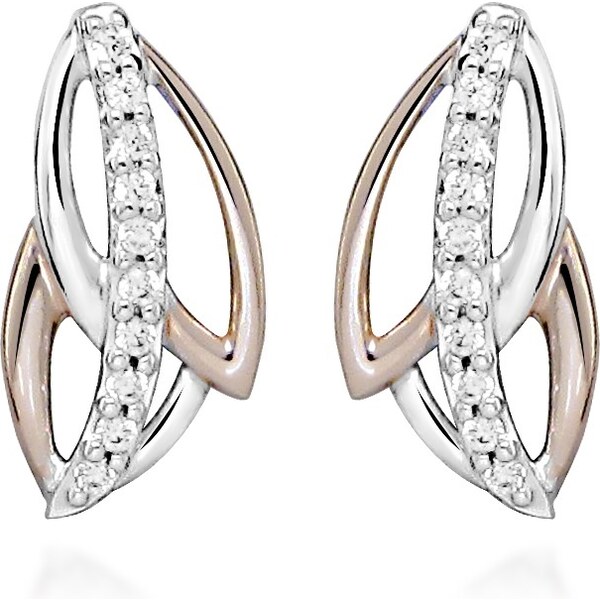 Silver Cat Trblietavé bicolor náušnice s kubickými zirkónmi SC476 66579408