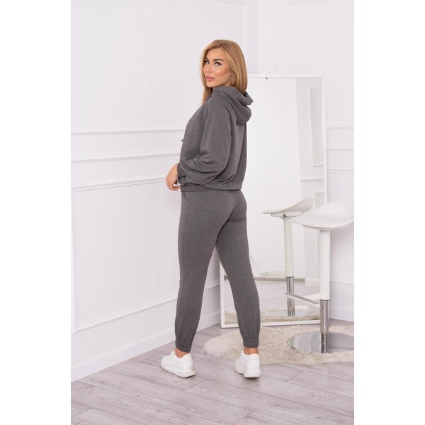 MladaModa Športová tepláková súprava s kapucňou model 9337 grafitová 35230907