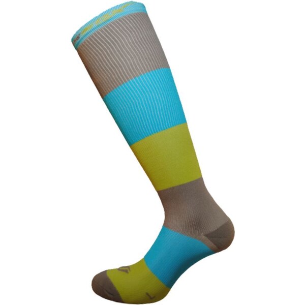 X-TRIPLE farebné kompresný podkolienky COMPRESSOX Tyrkysová / Šedá / 36289573