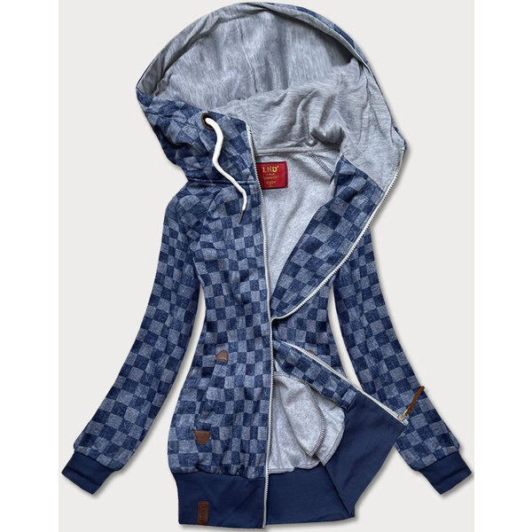 LHD Tmavomodrá športová dámska kockovaná mikina (amg-62) 65448714
