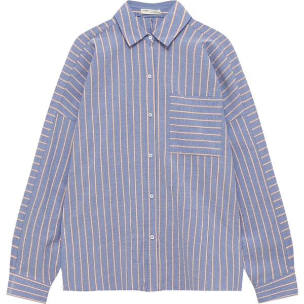 Pull&Bear Blúzka levanduľová / oranžová / biela 35250311