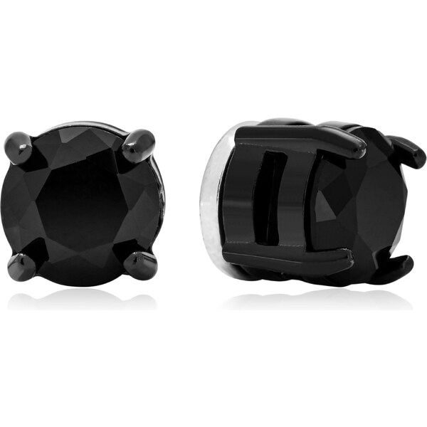 Troli Trblietavé čierne náušnice s magnetom 2v1 (pecky, mini brošňa) 66586971