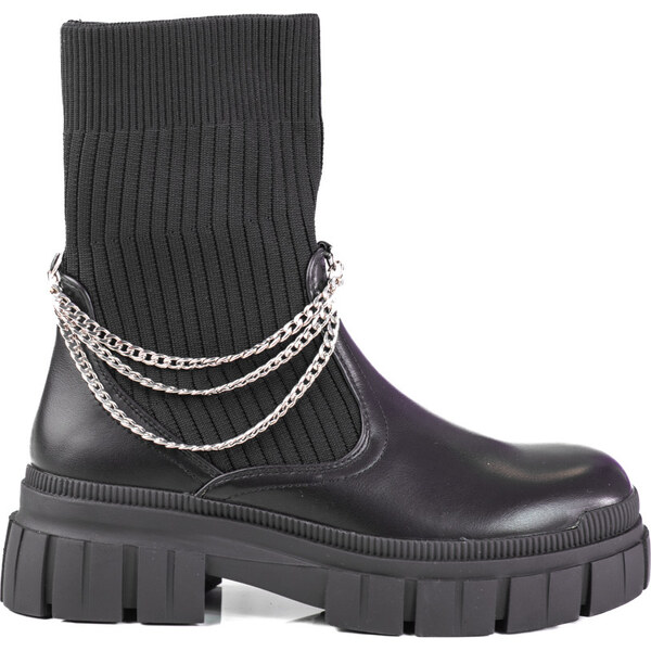 Čierne dámske workery s ponožkovým zvrškom Shelovet D7889B 66148696