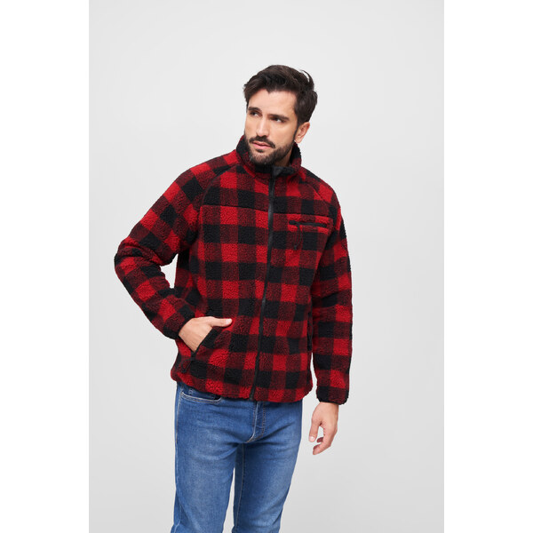 Brandit Teddyfleece jacket red/black 50604152