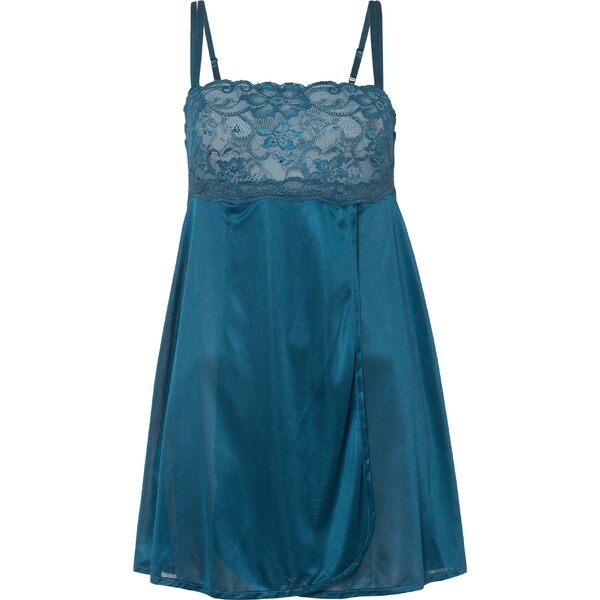 bonprix Negližé s lesklým efektom, farba modrá 46547432