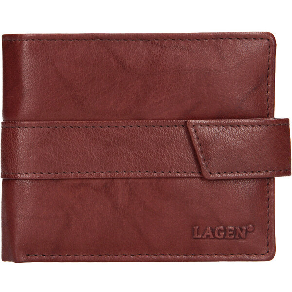 Lagen Pánska kožená peňaženka so zápinkou V-203 hnedá 35335508