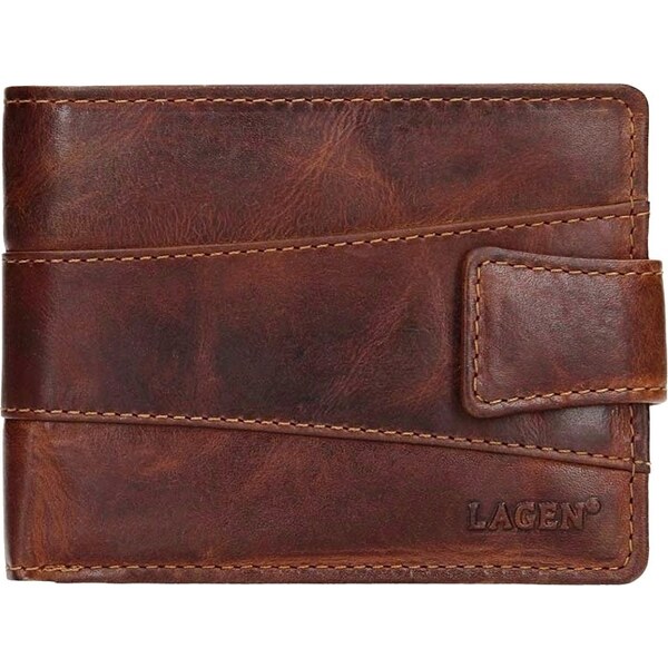 Lagen Pánska kožená peňaženka V-298/M RFIDhnedá 35335807